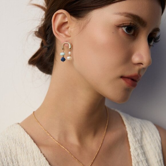 💙 Artisan Original Organic Lapis Lazuli Pendant Necklace | S925 Gold - Picture 7 of 9